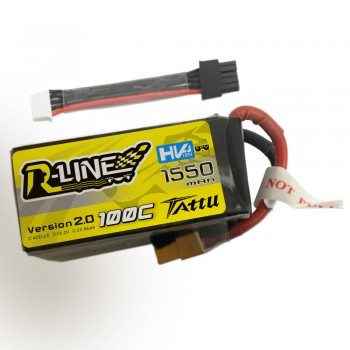 Tattu R-Line Version 2.0 1550mAh 100C 4S1P High Voltage Lipo Battery Pack with Detachable Balance Plug