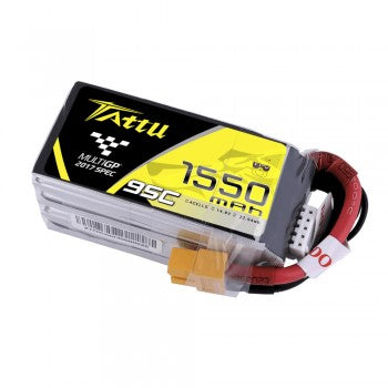 Tattu Rline MultiGP Spec Race 1550mAh 14.8V 95C 4S1P Lipo Battery Pack with XT60 Connector