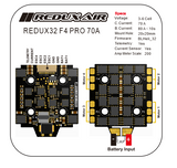 Redux32 PRO F4 70A 128KHz 3s–8s 20x20 ESC
